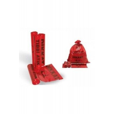 Florex Tıbbi Atık Baskılı Büyük Boy Çöp Torbası 1 koli 10 rulo 100 adet